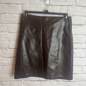 Finity Women’s Vintage 90s Chocolate Brown Classic 100% Leather Skirt Size 12